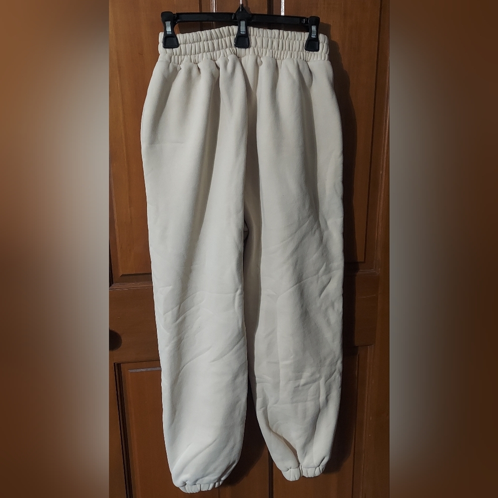 Comfrt Signature Sweatpants Bone Ivory High Waisted Joggers - Size Small EUC - Picture 3 of 7